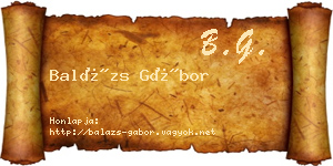 Balázs Gábor névjegykártya