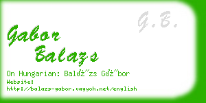 gabor balazs business card